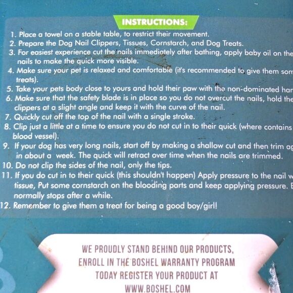 Boshel Blue Pet Nail Clippers New In Box - Picture 7 of 9